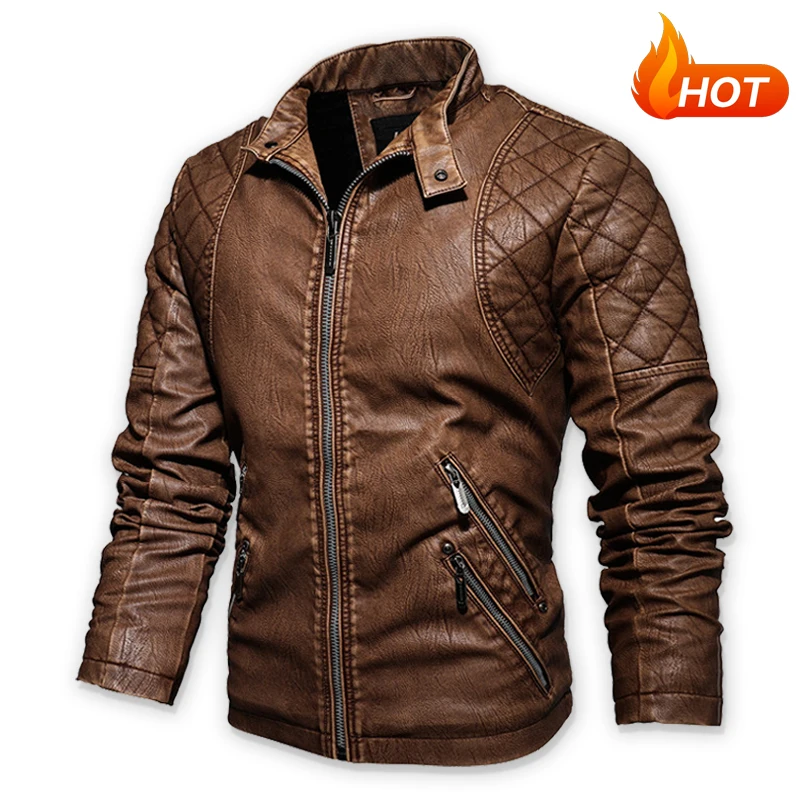 Hot Selling Biker Jacket Fur Neck Faux PU Leather Jackets Thicken Winter Men  Jacket - China Outdoor Jacket and Casual Jacket price