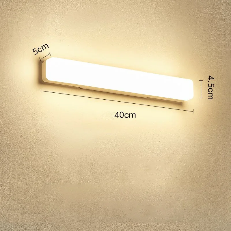 Modern LED Wall Lamp 40/20cm 18W 13W Mirror Light Bathroom Toilet Lamps White Long Strip Fixture Home Decor Led Lighting AC 220V