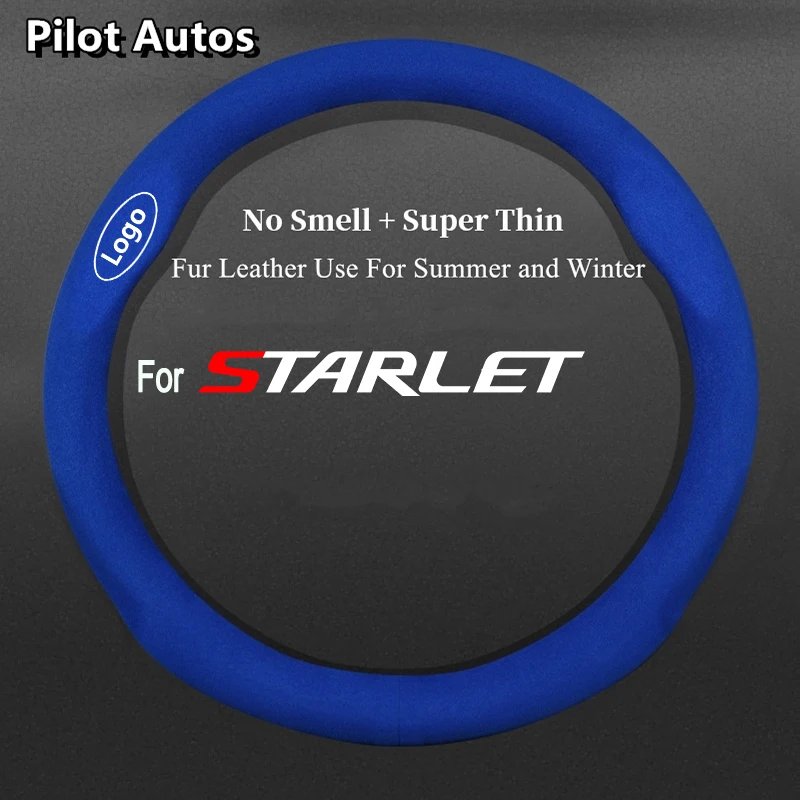 

For Toyota For Starlet Car Steering Wheel Cover No Smell Super Thin Fur Leather Summer Winter Women Man