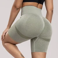 Seamless Sports Women Shorts Muliticolor Yoga Shorts Stretchy High Waist Running Cycling Leggings Hip Liftting Solid Gym Shorts - Image 2
