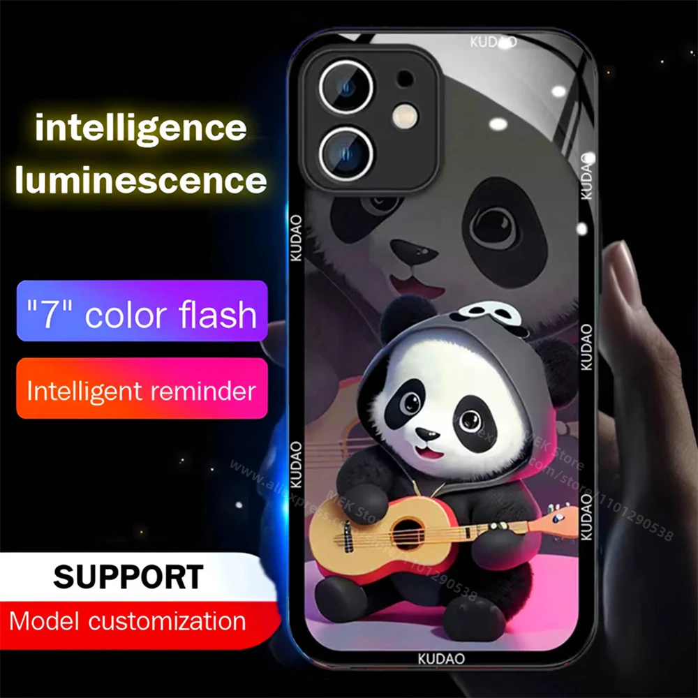 So Lovely Plump Panda Leuchtende Handyhülle mit LED-Beleuchtung für iPhone Air 17 16 E 15 14 13 12 11 Pro Max Plus XR XS – Detail 13