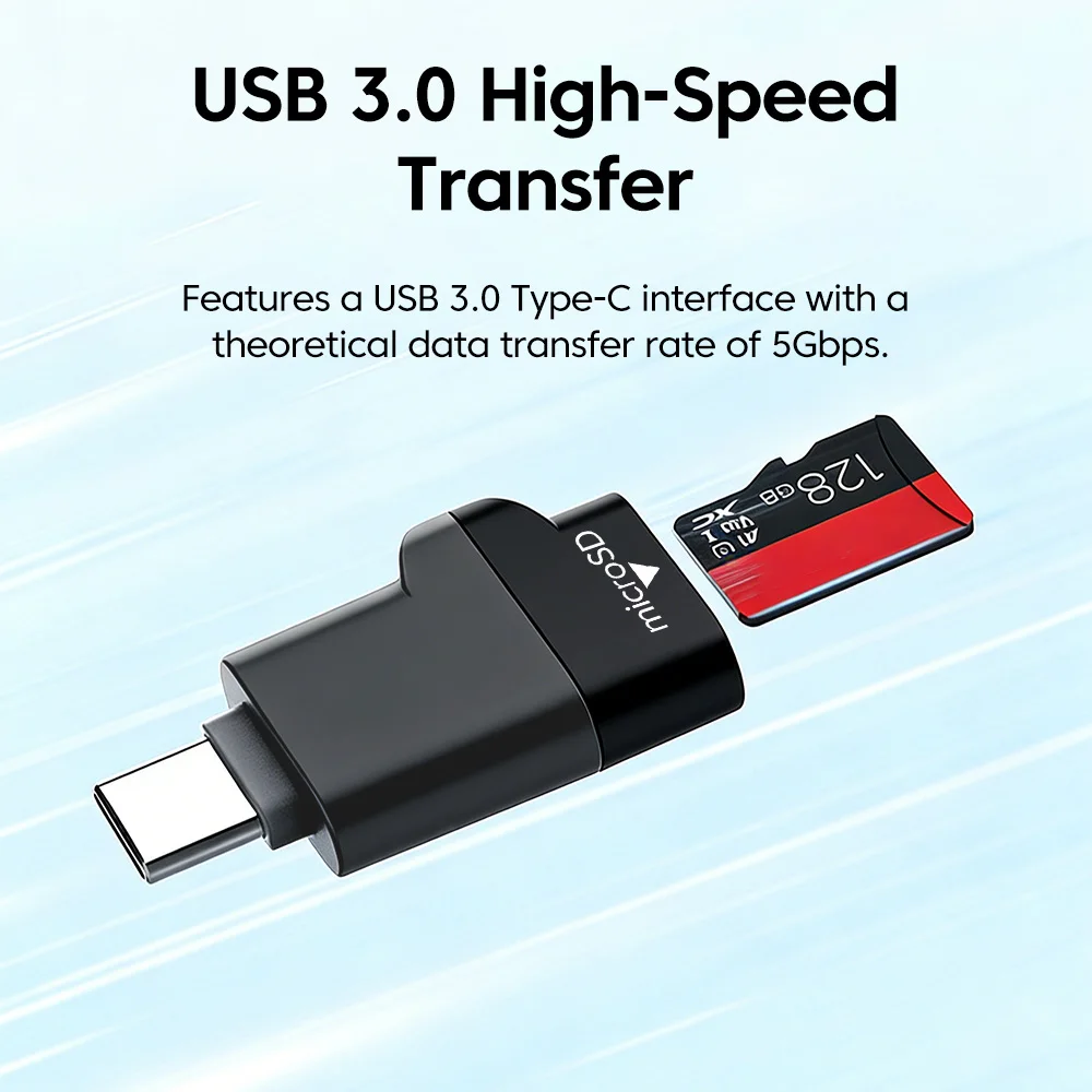 타입 C3.0 TF 카드 리더 USB3.0 고속 전송 USB C 타입 남성-여성 TF 메모리 카드 리더 어댑터 (아이폰, 화웨이 태블릿용)