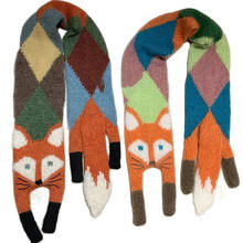 Children’s Cartoon Fox Knitted Scarf Winter Warm Shawl