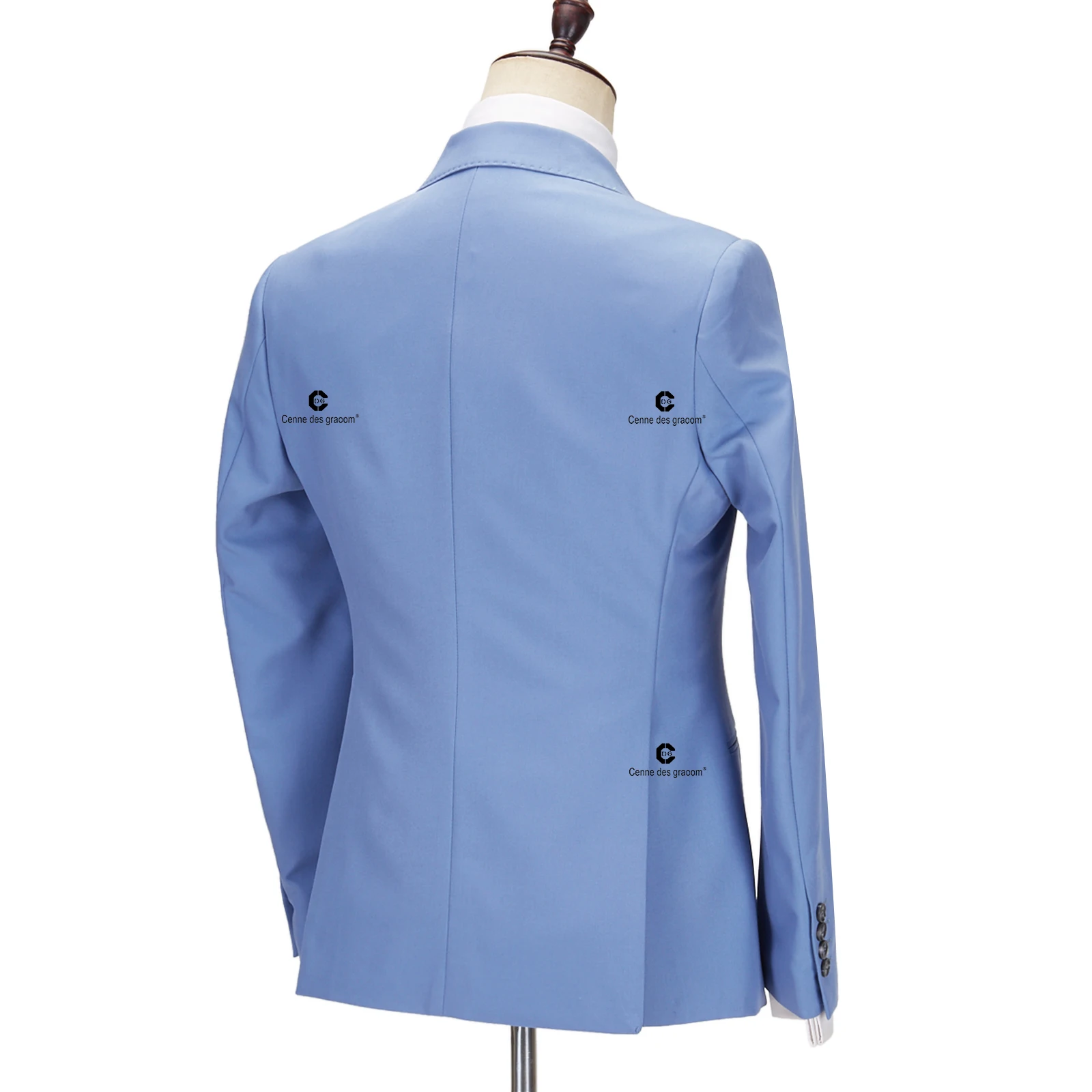 Sliktaa formeel 3-delig herenpak met één knop, ingekerfde revers, voor zakelijk gebruik of als bruiloftskostuum bestaand uit een blazer, broek en vest, Beige, XXL