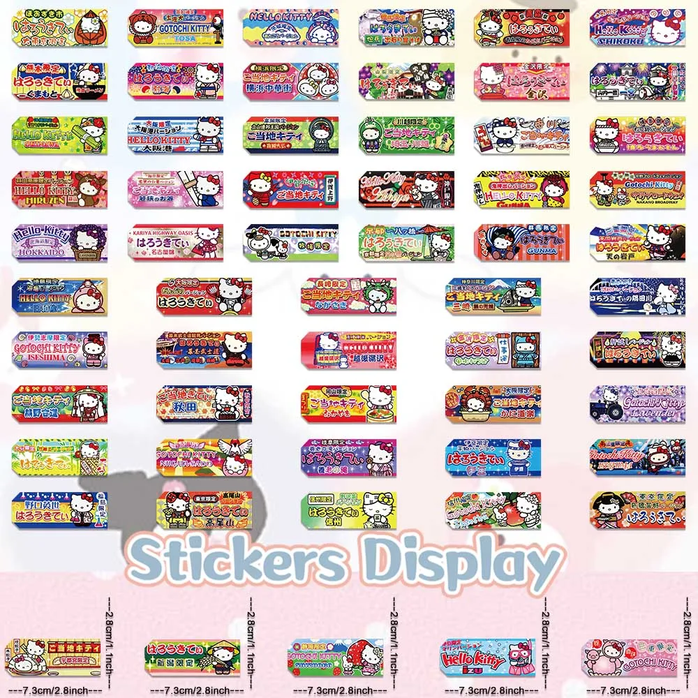 60pcs Sanrio Hello Kitty Labels Sealing Stickers Aesthetic Decorative Stationery Phone Laptop Waterproof Cute Kid Sticker