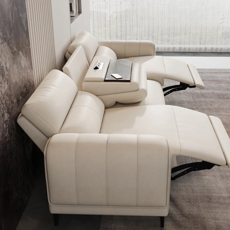 

Sleeper Reclining Home Sofas Reclinable White Genuine Leather Pedicure Reclining Sofas Sillon Para Dormitorio Replica Furniture