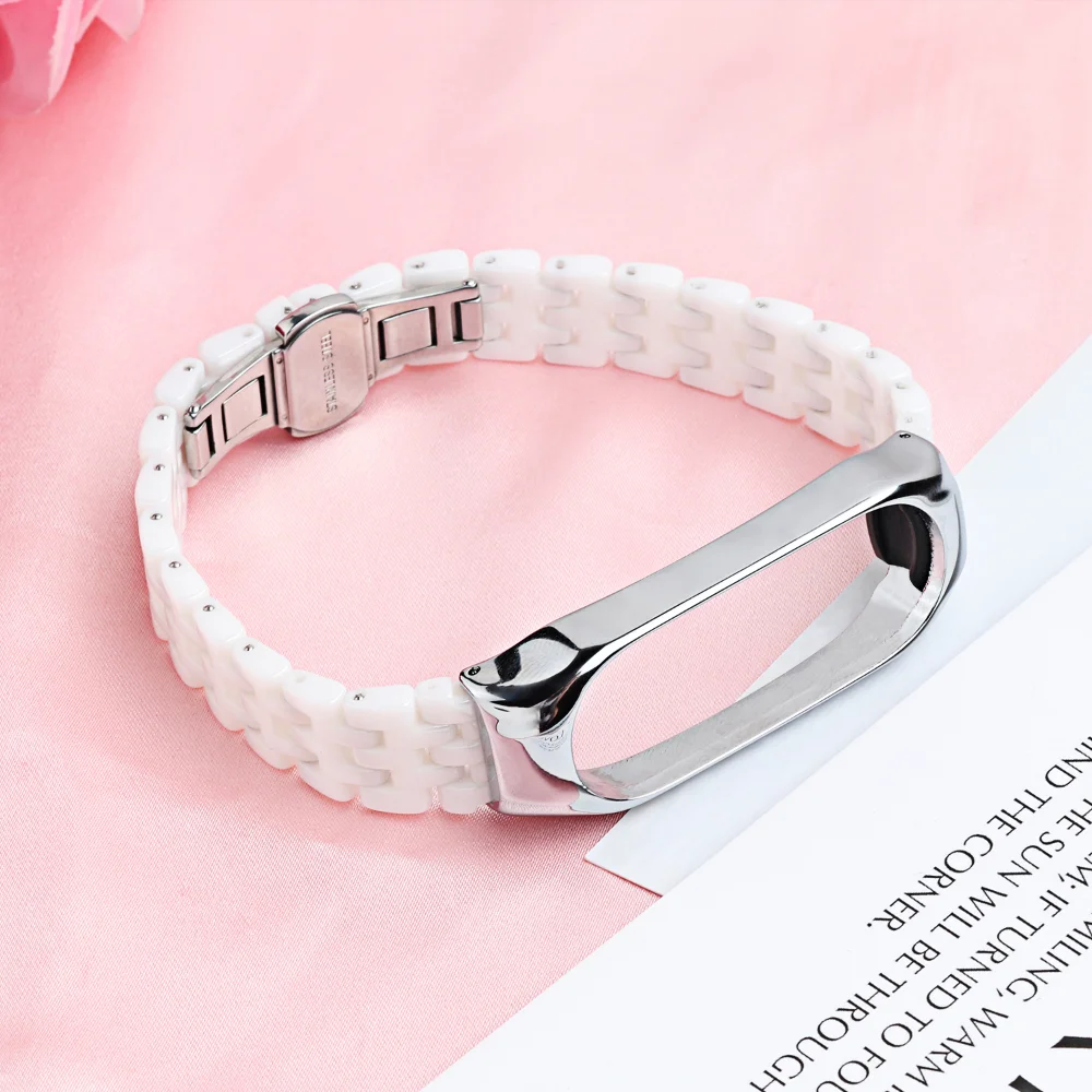 Ceramic Strap for Xiaomi Mi Band 8 7 6 5 4 3 Metal Bracelet Wristband for Mi Band 8 Smart Watch Watchband Mi Band 7 6 5 4 Strap