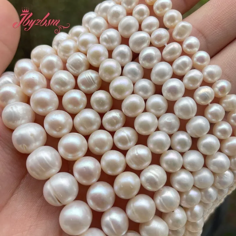 6-7,7-8,8-9mm Nearround White Freshwater Pearl Bead High Grade Natural Stone Beads For DIY Bracelets Necklace Jewelry Making 15