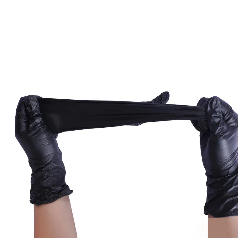 100pcs Gloves Disposible Latex Free Black Nitrile PVC Gloves Housework Cleaning Car Industry Gardening Pet Care Cooking Tools