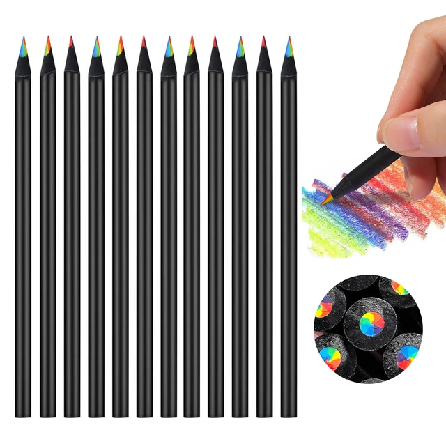 24 Multicolor 12 pencils drawing art kid's adults 2 in 1 wood pencil  Stationary