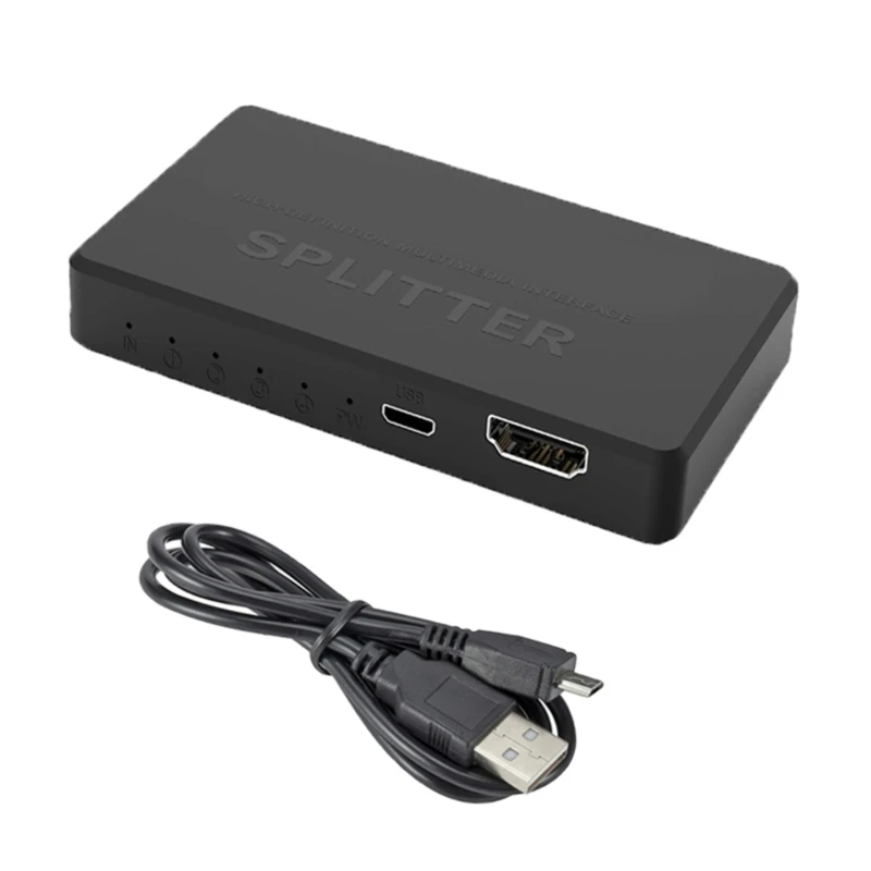 

896F 4K HDMI-совместимый разветвитель 1x4 HDMI-совместимый дистрибьютор Конвертер 1 в 4 выхода для ПК, ноутбука, ТВ-монитора,