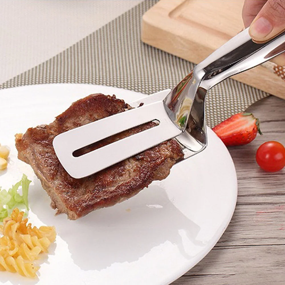 

Stainless Steel Frying Shovel Pancake Clip Fried Fish Shovel Pizza Steak Clip Barbecue Grilling Tong Clamp Cooking Tool