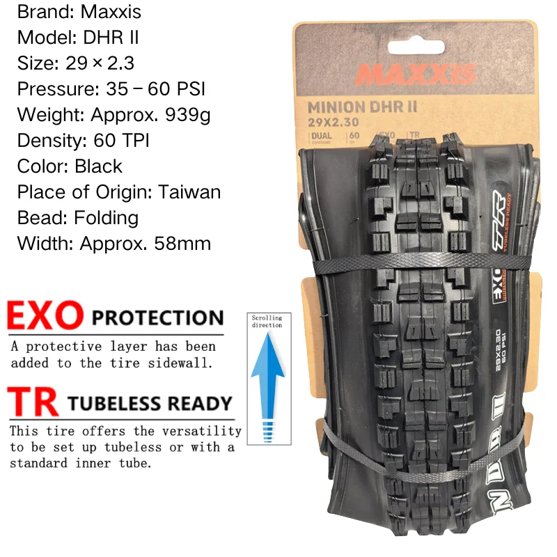 Maxxis Minion DHR (M327ru) 26/27,5/29 Zoll, Downhill-Faltreifen für Mountainbike, verschleißfester und stärkerer Kurven – Detail 10
