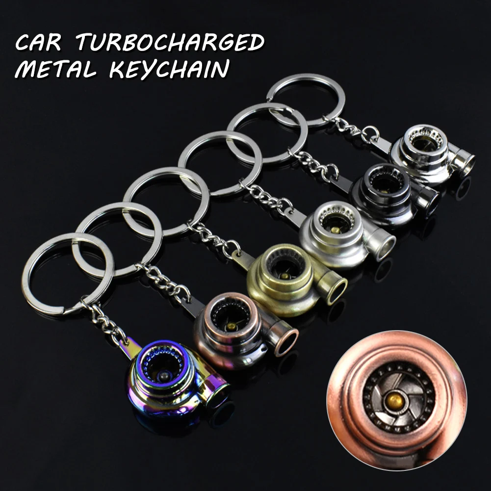 

Mini Turbo Turbocharger Keychain Creative Spinning Turbine Key Chain Car Styling Keyring Keyfob Car Keyring Interior Accessories