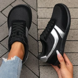 Enhanced Women's Wide Toe Box Cushioned Running Shoes - Non - Slip, Lightweight, and Breathable - 45 (Black Silver)