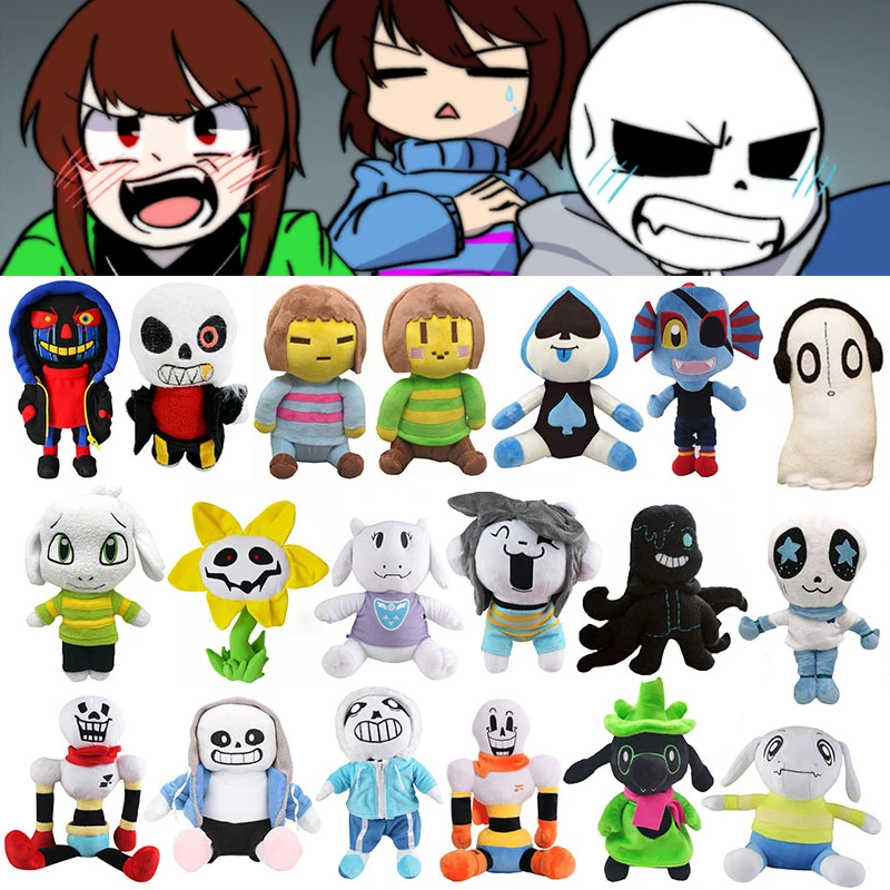 Undertale Plush Dolls Chara Frisk Sans Papyrus Ootopus Alphys Toriel Stuffed Toys Plushie Anime Figures Sofa Decoration Kid Gift undertale plush toy chara frisk sans papyrus stuffed dolls ootopus music alphys toriel plushie children kids birthday gift