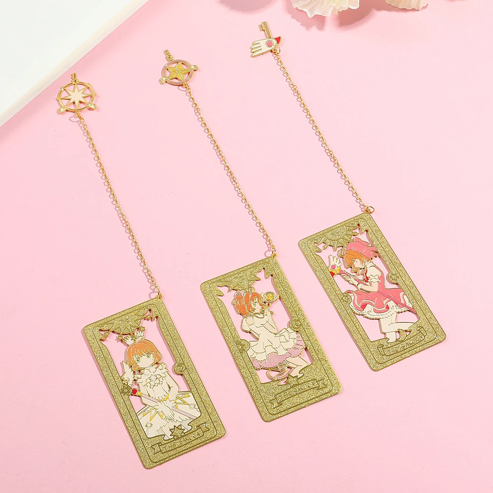 Metal Bookmark 1Pcs Anime Card Captor Sakura Book Mark Anime Fans Collection Cherry For Book Lovers School Supplies Stationery