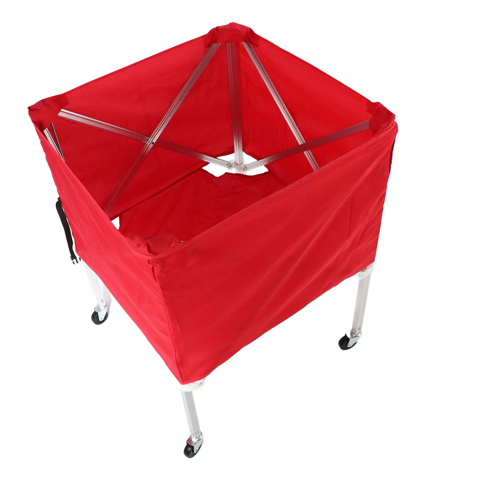 Ball Cart High Capacity Folding 4 Wheel Mobile Portable Trainer Pick Up Tennis Soccer Basketball Volleyball