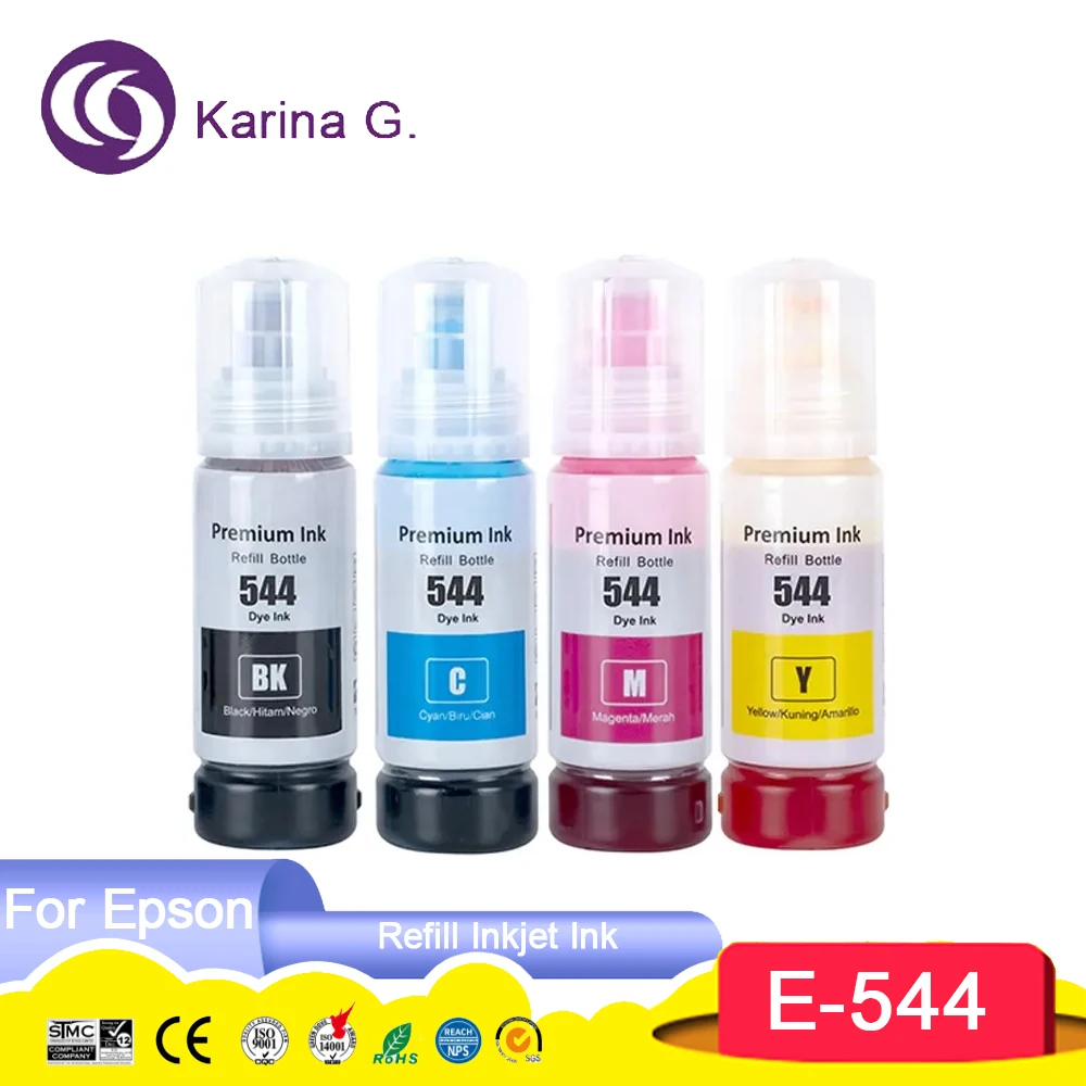 544 T544 Premium Color Compatible Bottle Water Based Refill Inkjet Ink for EcoT
