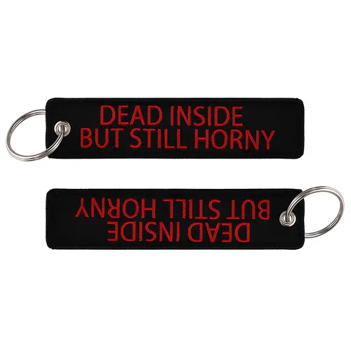 1pcs Computer Pop-up Window Quotes Embroidered Keys Tag Keychains For Motorcycles Backpack Fashion Key Ring Accessories Gifts - Image 23