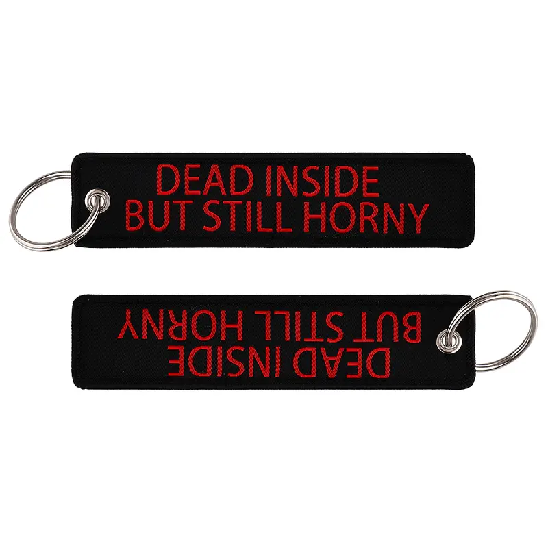 1pcs Computer Pop-up Window Quotes Embroidered Keys Tag Keychains For Motorcycles Backpack Fashion Key Ring Accessories Gifts - Image 23