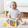 11186-16095e.jpg Sensory Shape Sorting Cube Toy for Toddlers 1-3 Years, Developmental Learning Gift with Textured Blocks