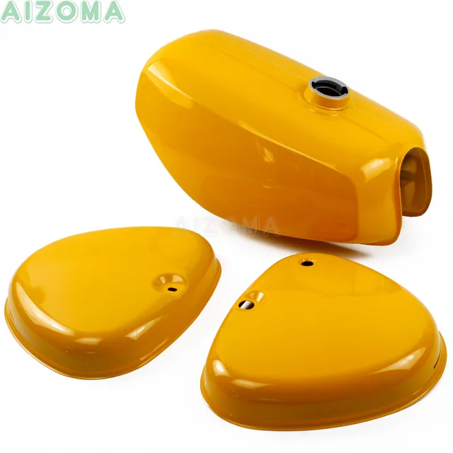 1 Set Yellow Custom Motorcycle Gas Oil Tank W/ 2pcs Steel Side Cover Retro Fuel  Tank Kit For Simson S50 S51 S70 ( 200655 ) - Fuel Supply - AliExpress