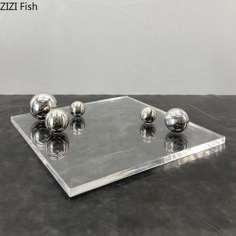 Transparent Acrylic Decorative Storage Tray Jewelry Earrings Organizer Trays Dresser Table Desktop Cosmetics Organizer Container 2