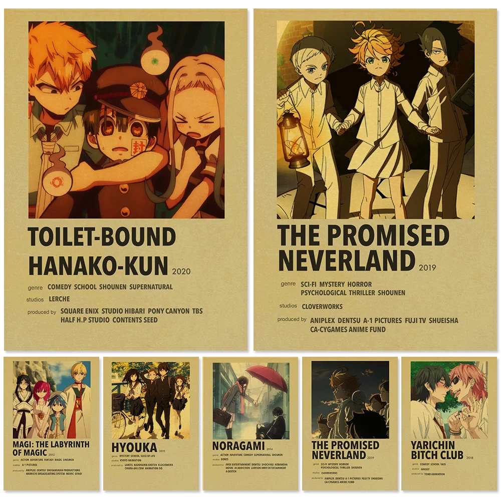 Vintage Retro Art Print Wall Art Decor The Promised Neverland Poster