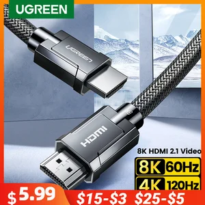 UGREEN 8K HDMI кабель для Xiaomi TV Box PS5 USB HUB Ультра высокоскоростной Сертифицированный 8K @ 60Hz HDMI 2,1 кабель 48 Гбит/с eARC Dolby Vision HD