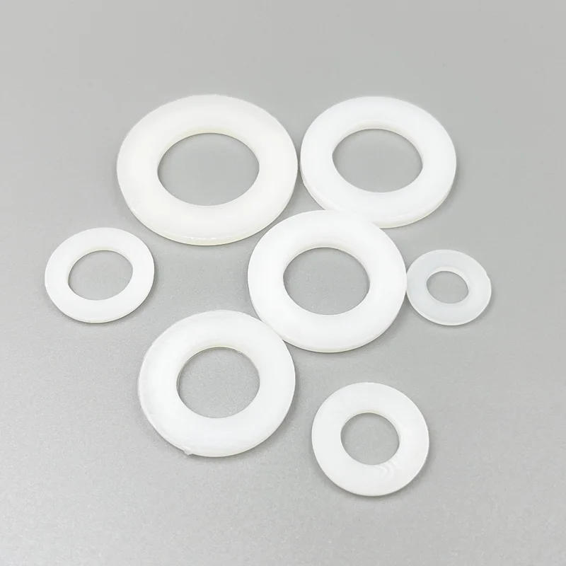 Nylon Washers Flat Metric Sealing Spacer Gasket Ring M2 M2.5 M3 M4 M5 M6 M8 Black White Plastic Sealing Hard For Screw
