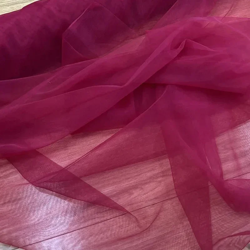 Elegant Red Wine Hanging Mesh Fabric for DIY Wedding and Festival Decor