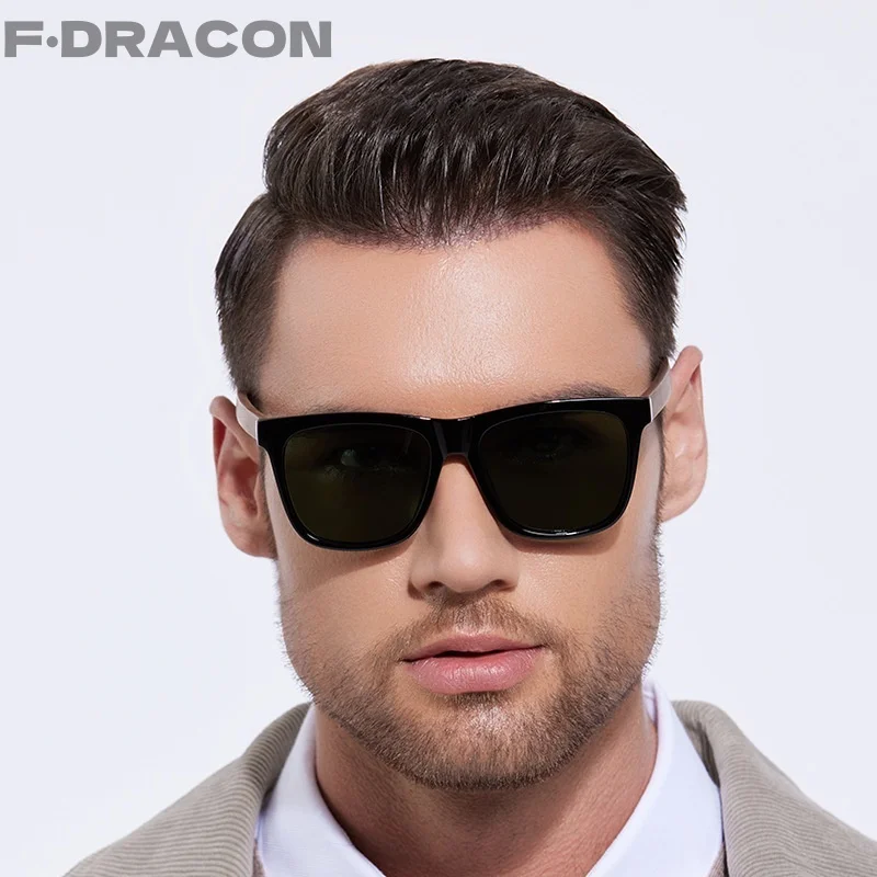 

F·DRACON 2024 New Sunglasses Retro Fashion Men's Sunglasses Anti UV Fishing and Driving Polarizing Mirror Men's 62622