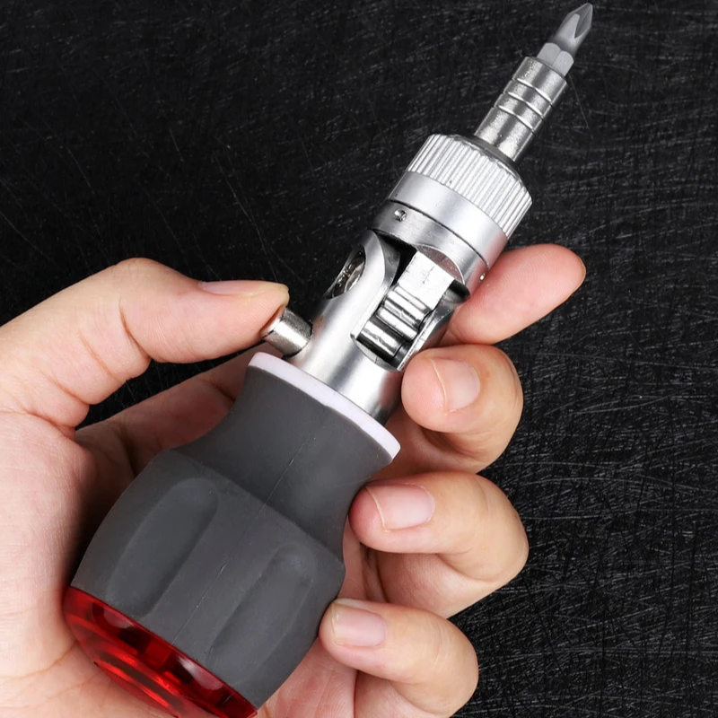 Compact 8-in-1 Adjustable Multifunctional Ratchet Screwdriver Set