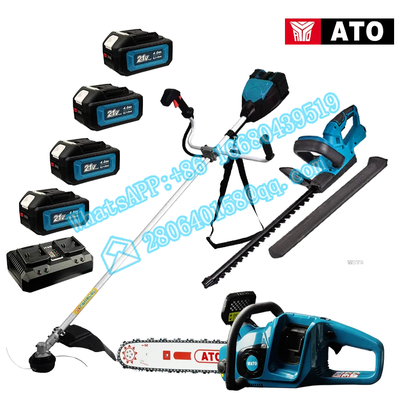 ATO GT2003 Lithium chainsaw 92cc CE GS ROHS grass trimmer electrical motor 2.0ah 3.0ah 4.0ah small air blower mini gardening to mini lawn mower remote control zero turn mower for household garden grass cutter