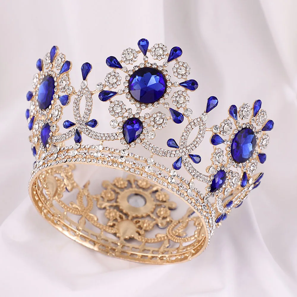 Veemoon Couronne Baroque Strass Pour Mariée Diadème Élégant Pour