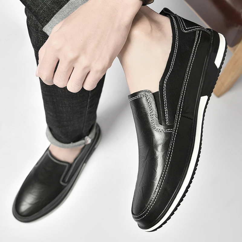 Spring Men Fashionable Comfortable Legged Casual Leather Shoes Classic Styles Business Casual Sports