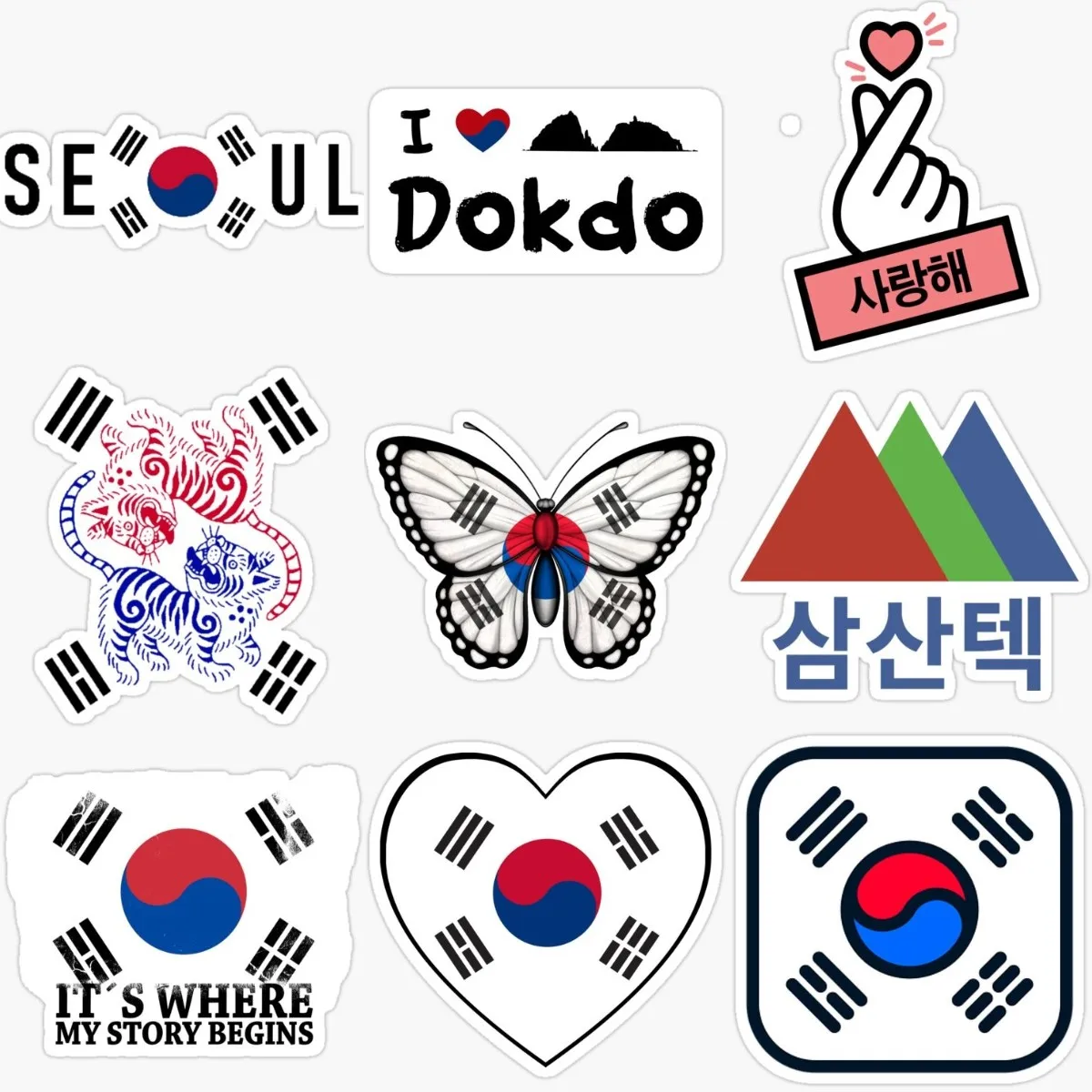 Creatività Bandiera Coreana Testo Adesivo Laptop Accessori Truck Wall Moto Bicycle Van Car Window Helmet Racing Decoration Decal