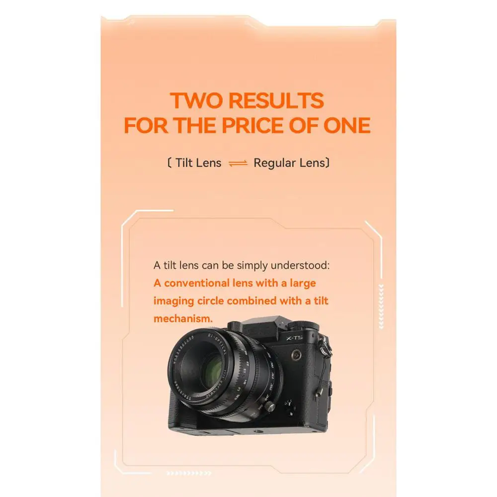 Tilt 35mm F1.4 APS-C E X Z RF M43 mount for Sony zve10 Fuji XT5 Nikon ZFC Canon