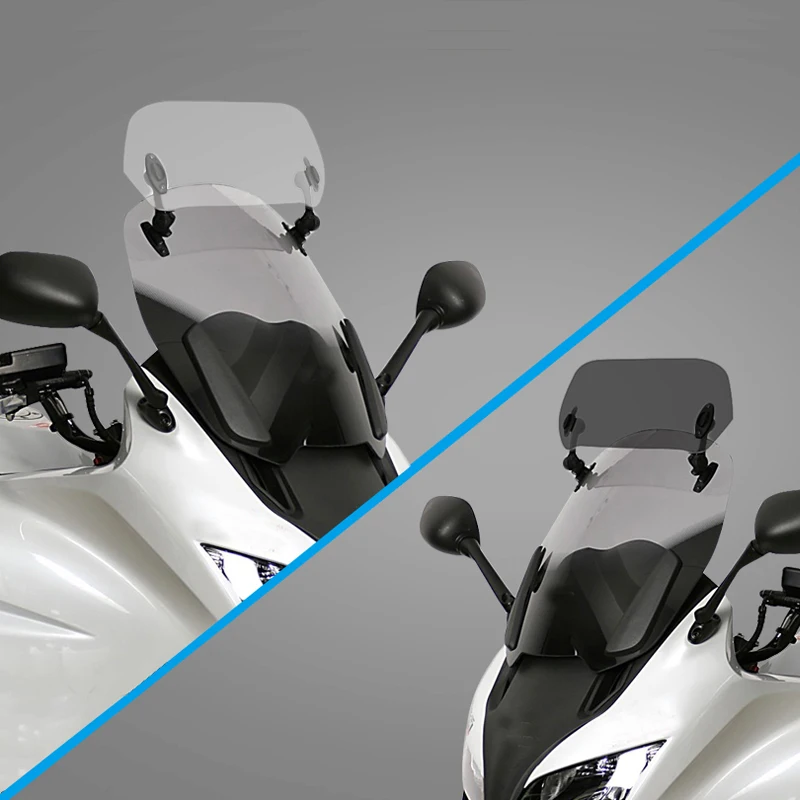 Color : Clear Motorcycle windshield Motorcycle Risen Adjustable Wind Screen Windshield Spoiler For PCX150 PCX125 Suzuki Burgman Yamaha BMW For front windshield of motorcycle 