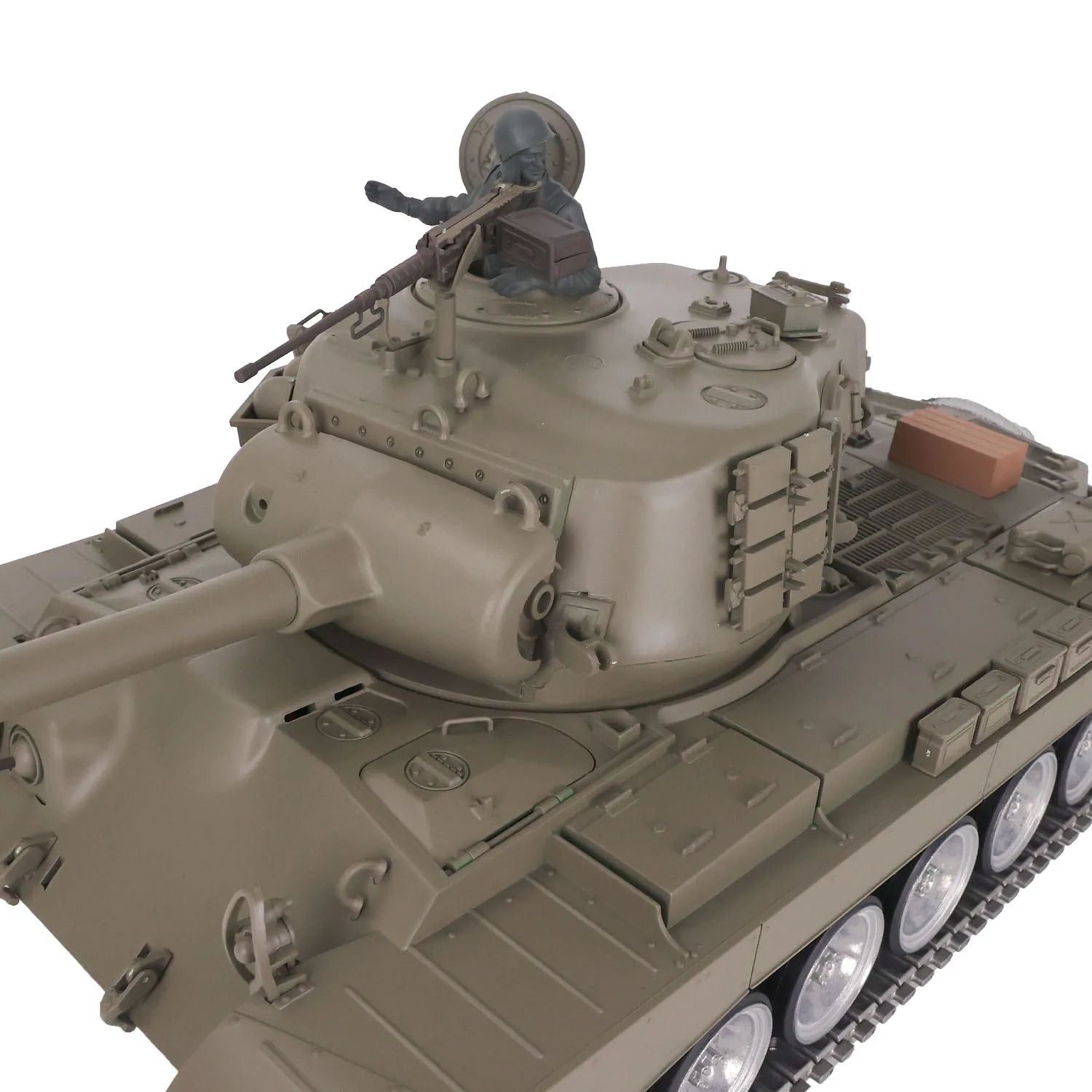 헝롱 RC 탱크 1/16 7.0 커스텀 USA M26 퍼싱 RTR 그린 3838 메탈 트랙 휠 BB 펠릿 연막 TH17309