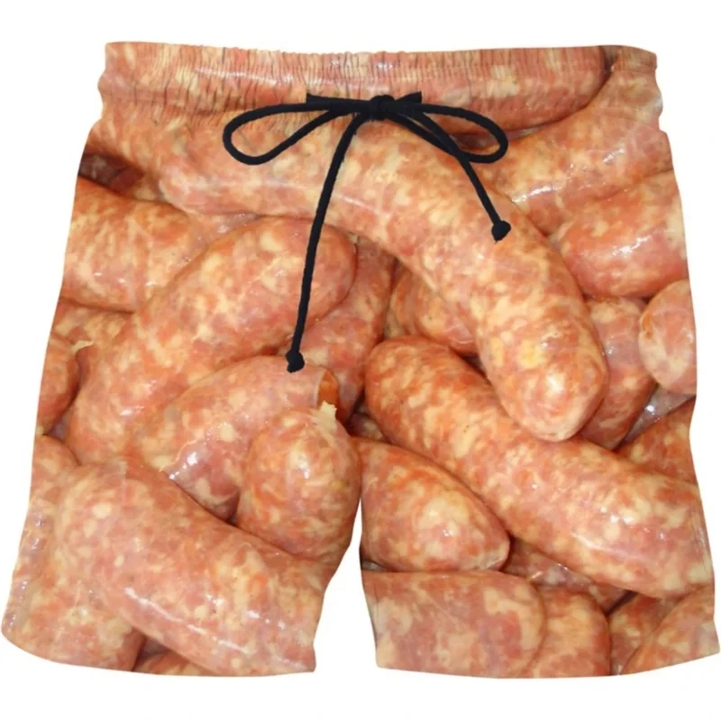 New 3D Print Beef Hot Dog Causal Clothing  Fashion Men Women Shorts Plus Size S-7XL Streetwear Pants  Cargo Shorts Men