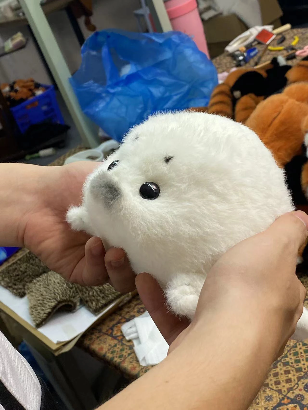 Original Handmade Seal Doll Ocean Animals 25cm Cute Park Zoo Toy Soft Stuffed Dolphin Doll PP Cotton Filled Collectible Bear