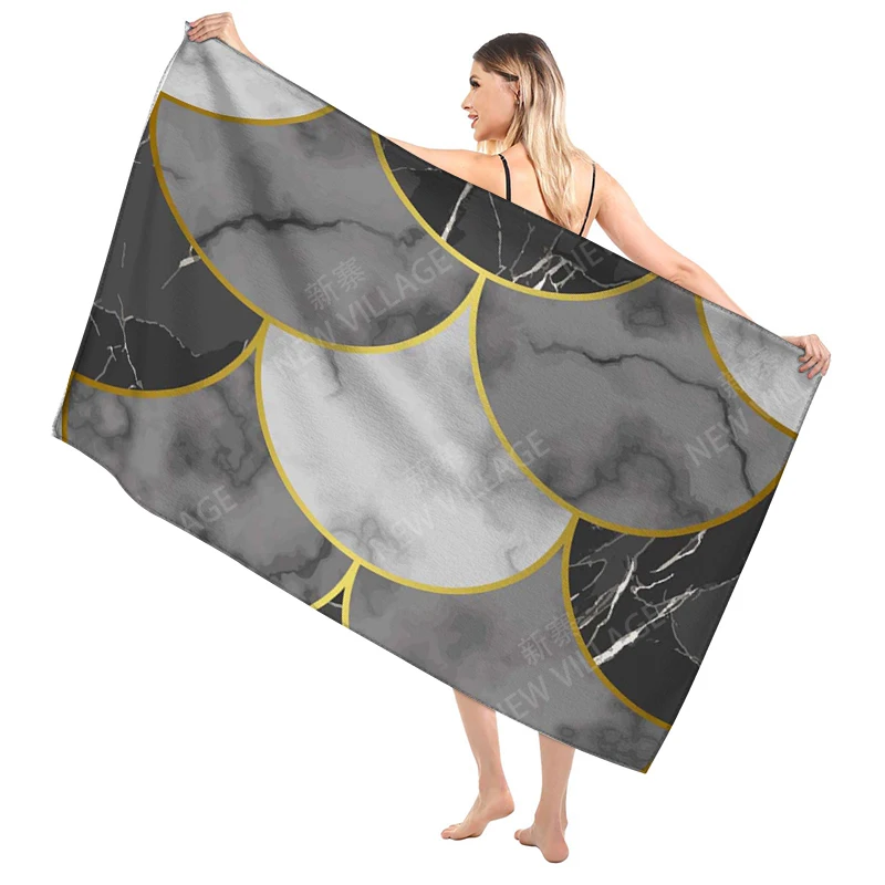 Home bath towels for the body Marbling towels bathroom quick drying microfiber beach towel man and women large sports towel 2