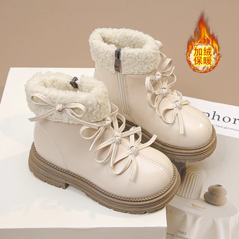 Winter Platform Girls Boots Children Rubber Anti-slip Snow Boots Shoes - View #4