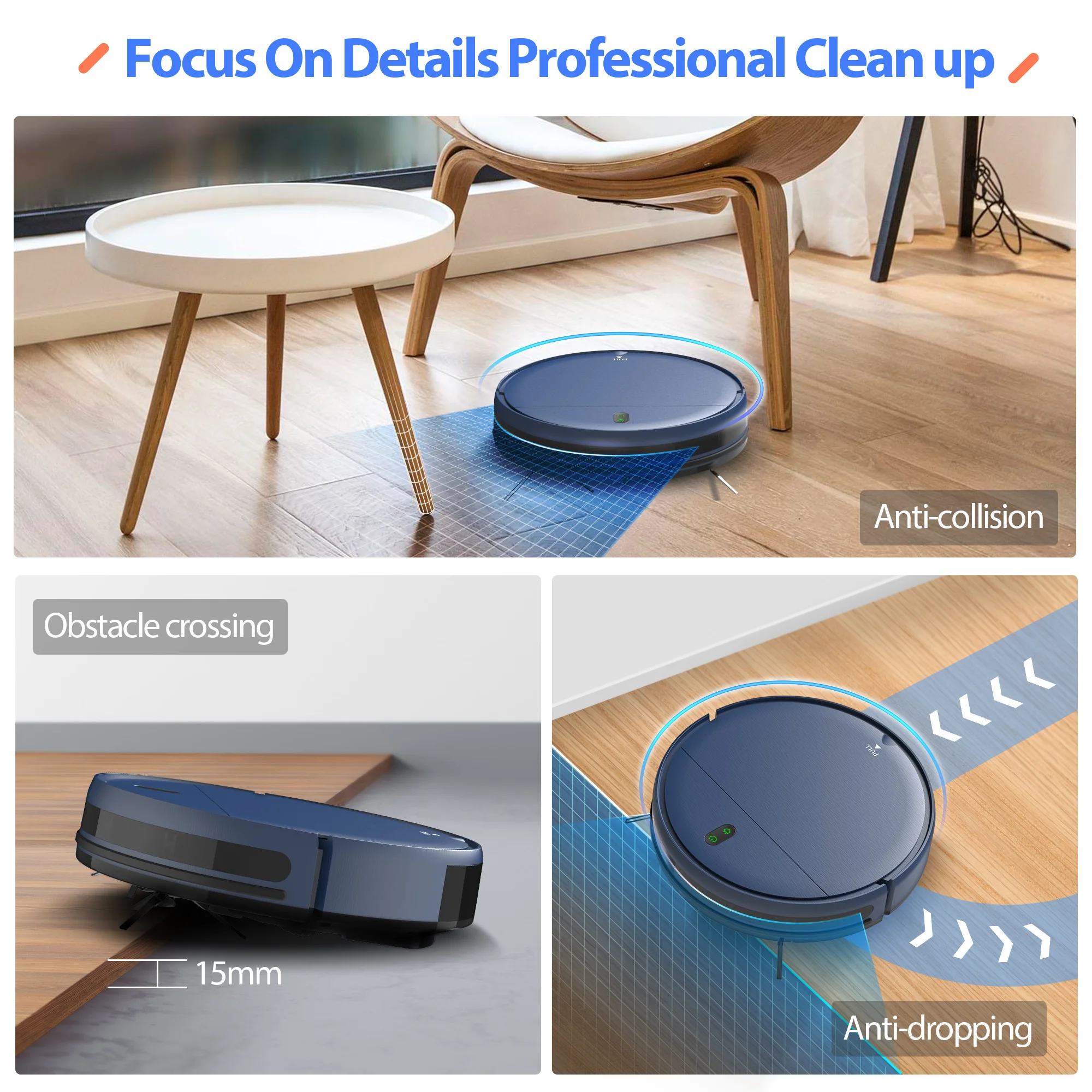 GOOVI BR151 Robot Vacuum Cleaner 4500Pa Strong Suction 2500mAh Battery 3in1 Mopping Sweeping Suction Smart Home Support Wifi 6