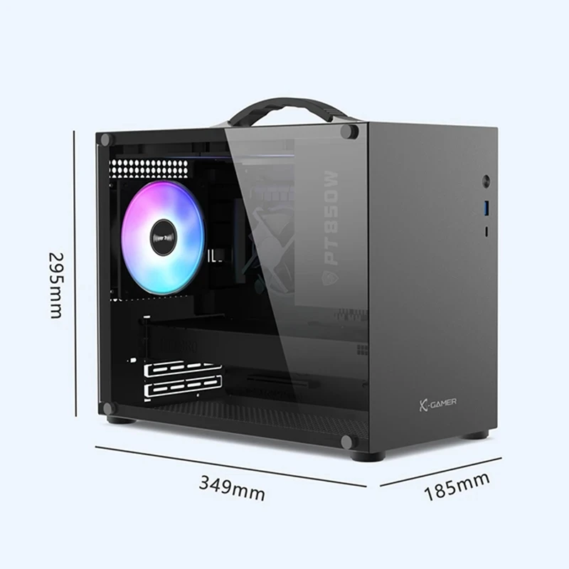 Power Train X100 Portable Handheld Case Mini-ITX/MATX Motherboard USB3.0 Type-C Desktop Mini Game Chassis ATX Power Supply