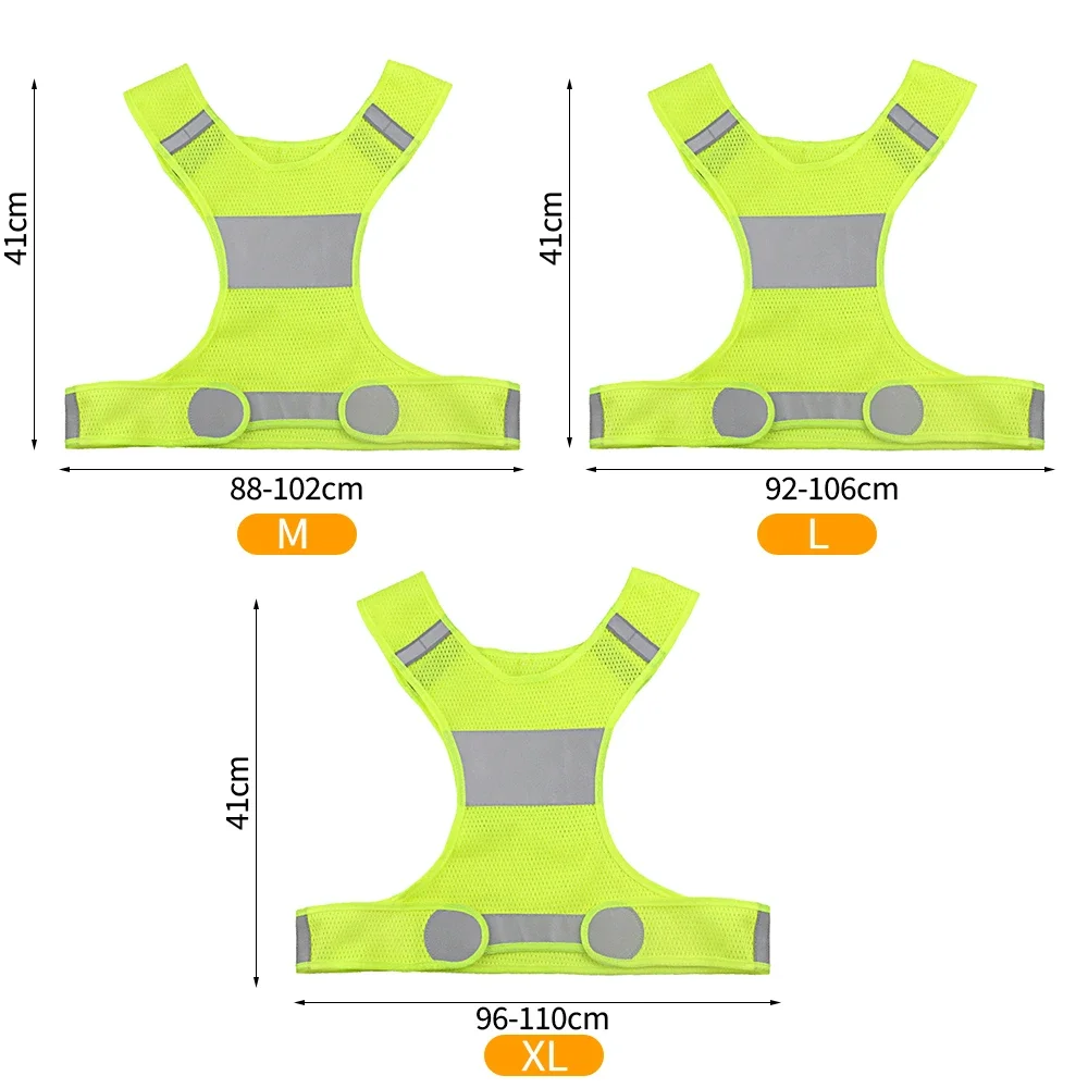 Reflective Cycling Vest Adjustable Waist Arrow Pattern Bike Bicycle Night Running Jogging Safety Protective Vest for Men Women