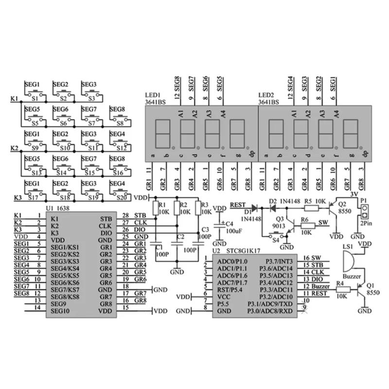 B37B-DIY Electronic Kits LED Digital Tube Calculators 51 Microcontroller Control Resistance Conversion Soldering Projects