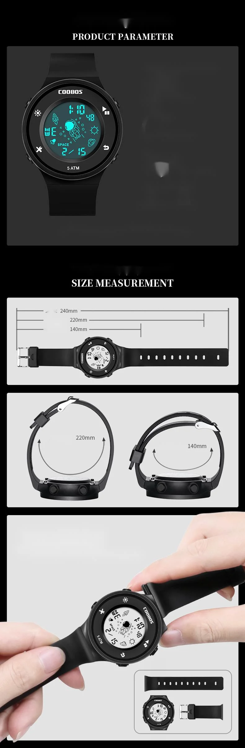 Heißer Verkauf Coole Uhr Männliche Und Weibliche Studenten Sport Wasserdicht Wecker Multi-funktionale Elektronische Uhr Glow-in-the-dark Uhr_voghion.com